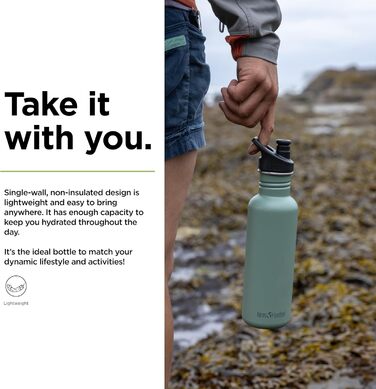 Пляшка для води Klean Kanteen Classic 800 мл, сталева, синя