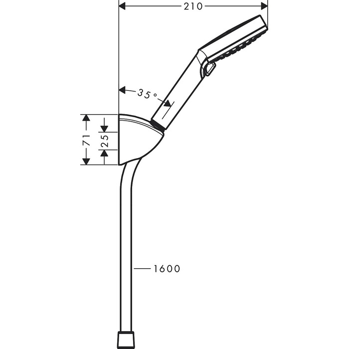 Hansgrohe Vernis Blend – економний душовий набір, кругла лійка 9,7 л/хв (EcoSmart), шланг 1,6 м, тримач, ручна лійка 2 режими, хром