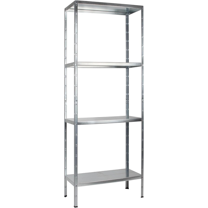 Металевий стелаж SCHULTE Regalwelt PowerMAX, 4 полиці, 65 кг, 180x60x40 см, оцинкований, для складу, майстерні, гаража, підвалу
