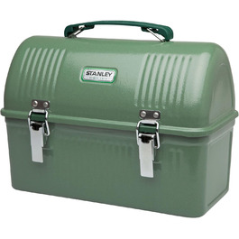 Ланчбокс Stanley Classic 9,5 л із нержавіючої сталі, з ручкою, BPA Free, для їжі, підходить для термоса чи чашки, колір Hammertone Green