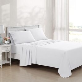 Комплект постільної білизни Laura Ashley для двоспального ліжка King Size, розкішна сатинова бавовна, щільність 800 ниток, білий, однотонний, м'який і гладкий текстиль для дому