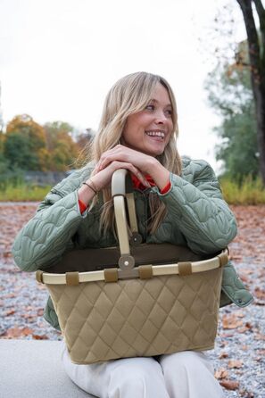 Кошик для покупок reisenthel carrybag frame Rhombus Olive, міцний, водовідштовхувальний, з внутрішньою кишенею, елегантний дизайн