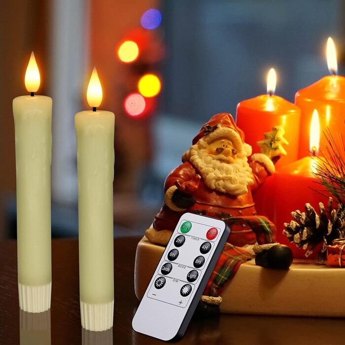 LED свічки PChero з пультом, набір 6 шт., електричні короткі воскові свічки з ефектом мерехтливого полум'я і таймером для декору на Хелловін, Новий рік, вечірки, кімнату, вітальню