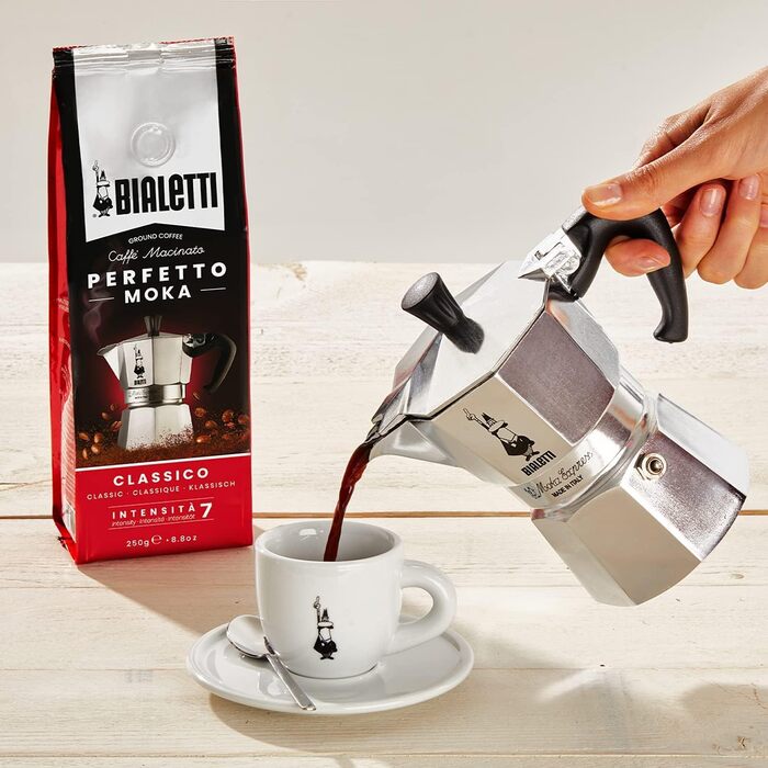 Френч-прес Bialetti Preziosa 350 мл, нержавіюча сталь, боросилікатне скло, для кави та чаю, набір із меленою кавою