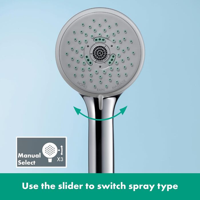 Душова лійка hansgrohe Croma 100, 3 режими, хром