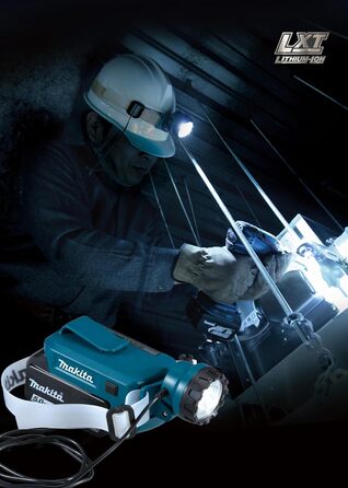 Лобовий ліхтар Makita DML800 LED, 14,4-18В, 100 люмен, без акумулятора та зарядного, з 120 см кабелем, регульований на 90°, для інструментів Makita