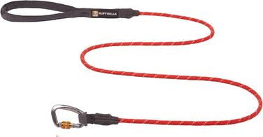 RUFFWEAR Knot-a-Leash повідок для собак, відбиваючий, з мотузки, з карабіном, 1,5 м, 7 мм, чорний обсидіан, малий, Rot Sumac