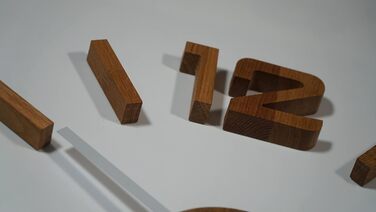 Настінний 3D годинник FLEXISTYLE з дерева, дуб, великий 50-75 см, для офісу, вітальні, спальні, декор, товщина 19 мм, еко стиль