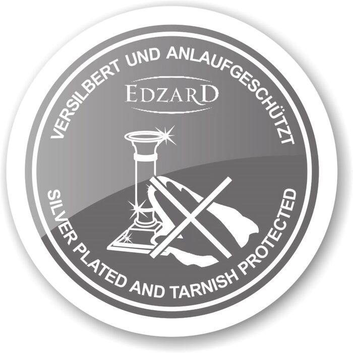 Підсвічник EDZARD Lincoln для свічок, срібний, висота 19 см, з оксамитовою основою, преміум якість, антикорозійне покриття