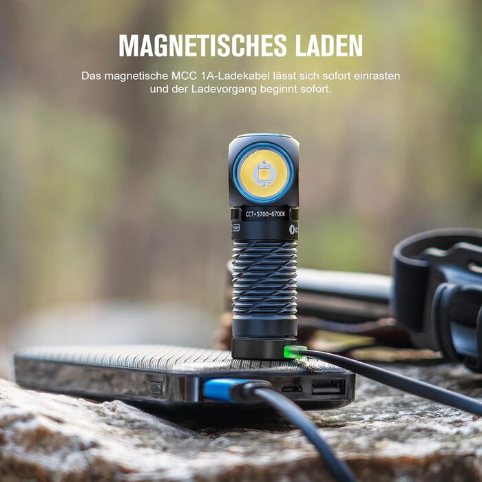 Ліхтар налобний OLIGHT Perun 2 Mini LED 1100 лм, USB, водонепроникний, з червоним світлом, 5 режимів, для кемпінгу та екстрених ситуацій, чорний