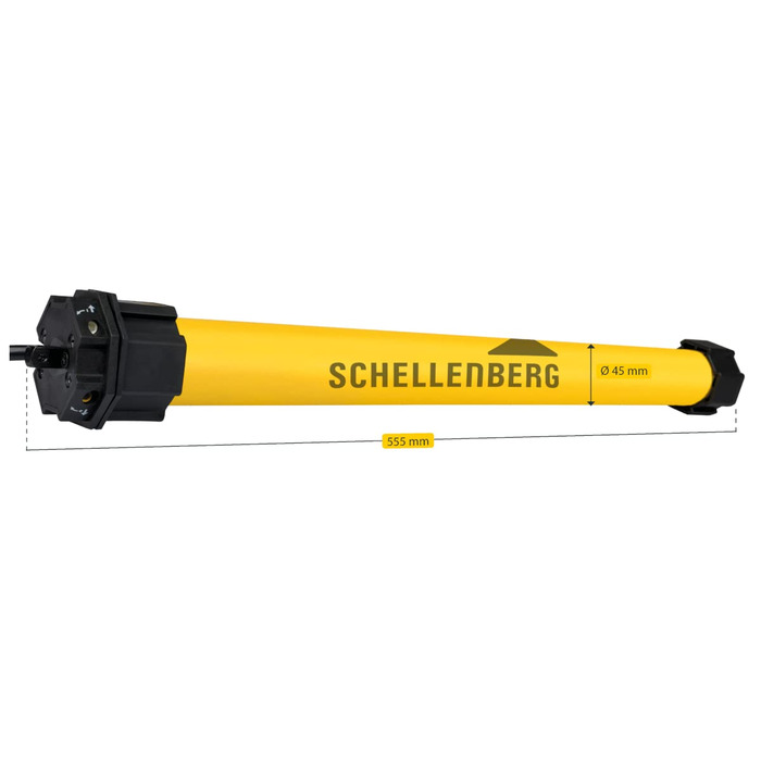 Schellenberg MAXI 15 Nm – електричний ролетний двигун для 60 мм вала, механічне налаштування кінцевих положень, до 6,2 м², комплект із настінним кріпленням