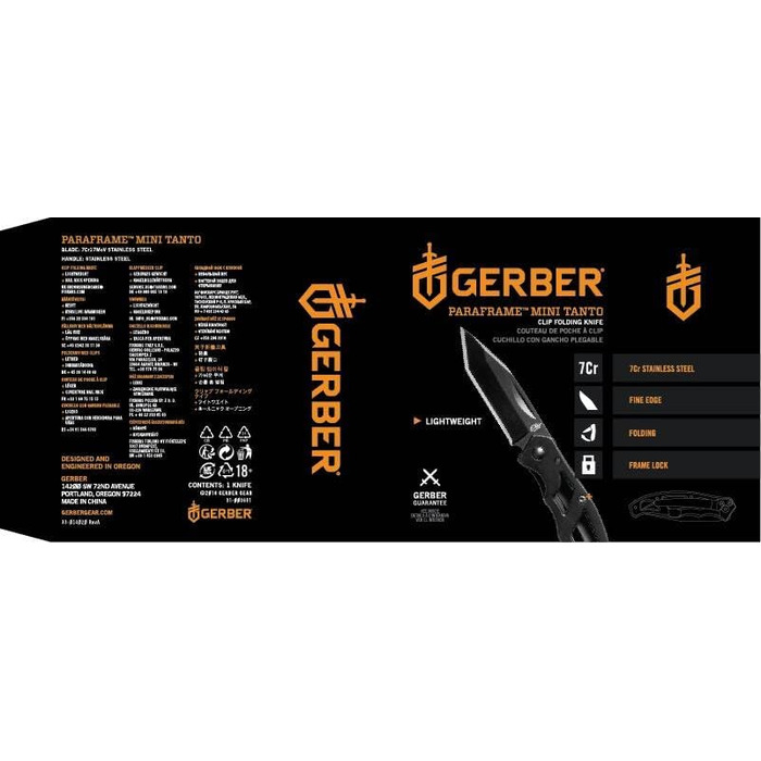 Складаний ніж Gerber Mini Tanto з гладким лезом 5,4 см, з кліпсою для кишені