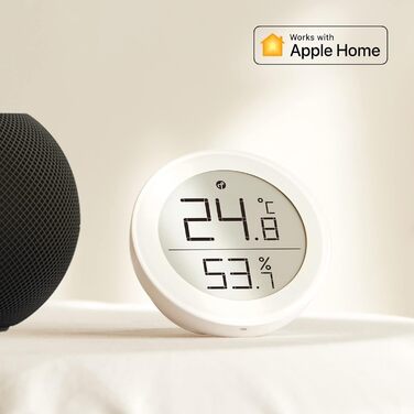 Qingping Термометр-гігрометр із сенсором, підтримка Apple HomeKit, бездротовий монітор температури та вологості з E-Ink дисплеєм, Thread/Bluetooth, для iOS