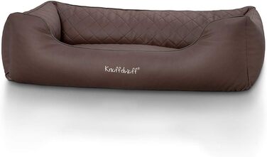 Лежак для собак Knuffelwuff Milan XXL, штучна шкіра, коричневий, 120x85 см, знімний чохол, м'яке собаче ліжко, що миється