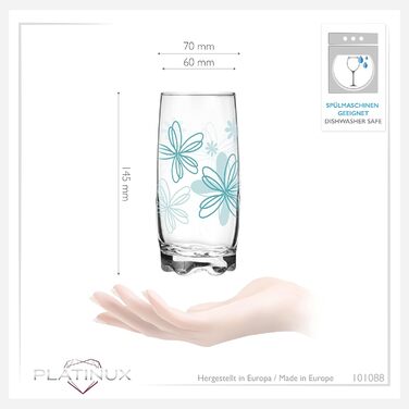 Набір склянок для пиття Flower Decor 6 шт. 350 мл (макс. 390 мл)