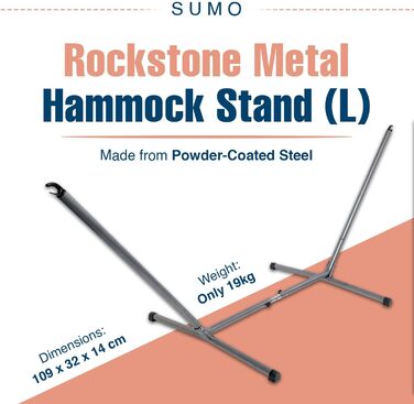 Стійка для гамаку AMAZONAS Sumo RockStone зі сталевим порошковим покриттям, для гамаків 270-320 см, до 120 кг