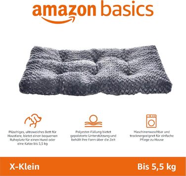 Ліжко для великих собак Amazon Basics, машинне прання, міцне, 102×69×9 см, сірий візерунок, 2 шт.