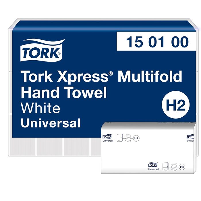 Диспенсер для паперових рушників Tork Xpress H2, настільний, білий, компактний, для складених рушників, індивідуальна видача, комплект з рушниками, 21,8 x 32,3 x 11,6 см