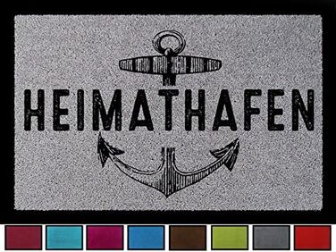 Турматте килимок для підлоги Heimathafen, морський стиль, для входу, коридору, ванної, темно-сірий