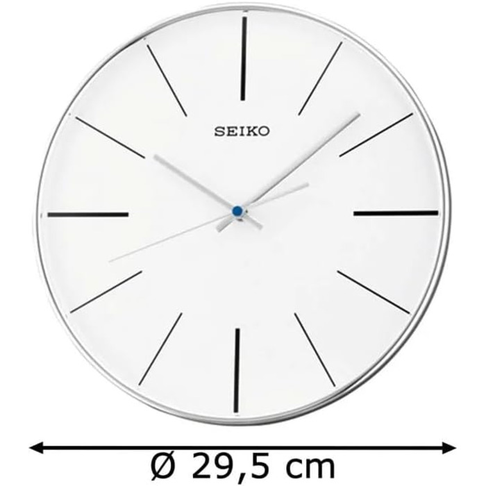 Настінний годинник Seiko сріблястий, пластик, безшумний механізм QXA634A