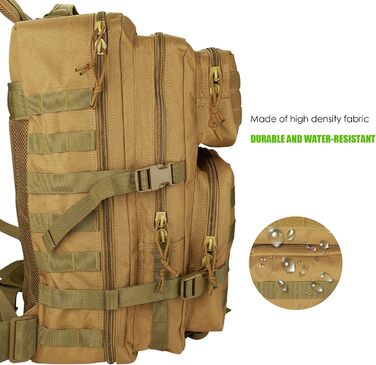 Тактичний рюкзак ProCase 40 л, армійський, для туризму, полювання, трекінгу та кемпінгу, великий військовий рюкзак для походів (хакі)