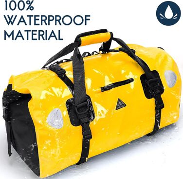 Водонепроникний рюкзак Dry Bag 70 л жовтий – герметична сумка для подорожей, кемпінгу, мотоциклів, човнів, каякінгу, SUP