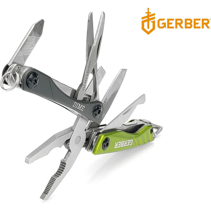 Мультитул Gerber Dime 12 в 1, кишеньковий, чорний, 1014030 (зелений, EU)