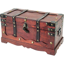 Велика дерев'яна скриня HMF 6400-140 з замком, 40x19x22 см, Франція