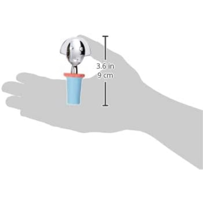 Пробка для пляшки Alessi ANNA STOP 2, EVA, хромований замак, 4 см, блакитна