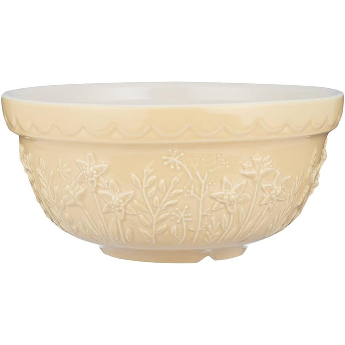 Миска для тіста Mason Cash 2 л, 21 см, стійка до сколів, керамічна, Daffodil, для хліба, пирогів, піци