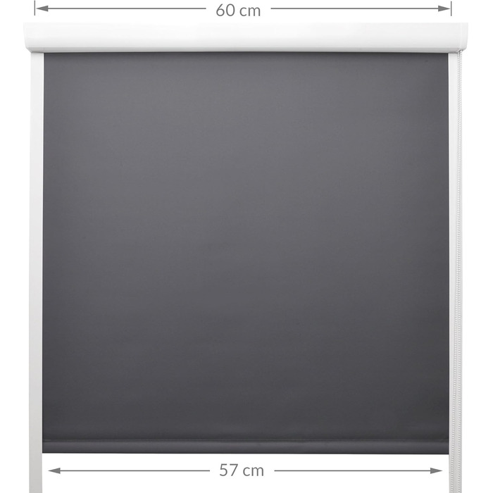 Касетна ролета з напрямною SolReflect K24 60x175 см антрацит – затемнююча терморолета без свердління, бокові напрямні