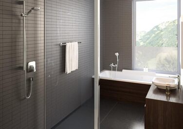 Душова лійка hansgrohe Croma Select E, 3 режими, біло-хром, з тримачем