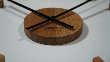 Настінний годинник FLEXISTYLE 3D з дерева, дуб, великий 50-75 см, чорні стрілки, для офісу, вітальні, спальні, декор