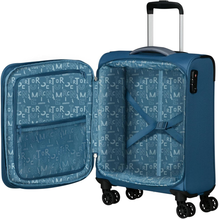 Валіза American Tourister Pulsonic Spinner L, розсувна, 81 см, 113/122 л, синя (Coronet Blue), валіза S (55 см, 43.5 л)