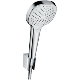 Душова лійка hansgrohe Croma Select E, 3 режими, біла/хром, з тримачем і шлангом 1,6 м
