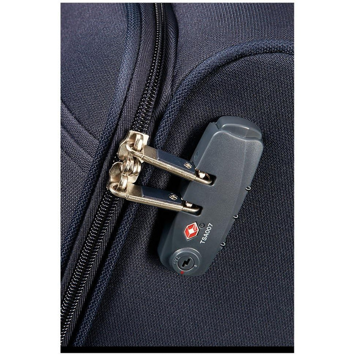 Середня розширювана валіза Samsonite Base Boost Spinner 66 см, 67,5/73,5 л, чорна/синя, на 4 колесах