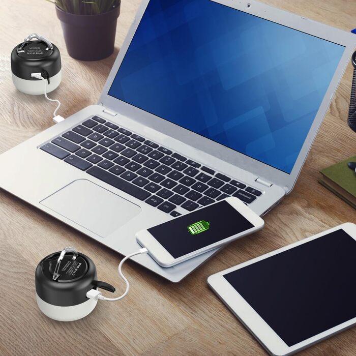 LED кемпінговий ліхтар USB, 5200 мАг, 4 режими яскравості, димер, з магнітом для туризму та надзвичайних ситуацій