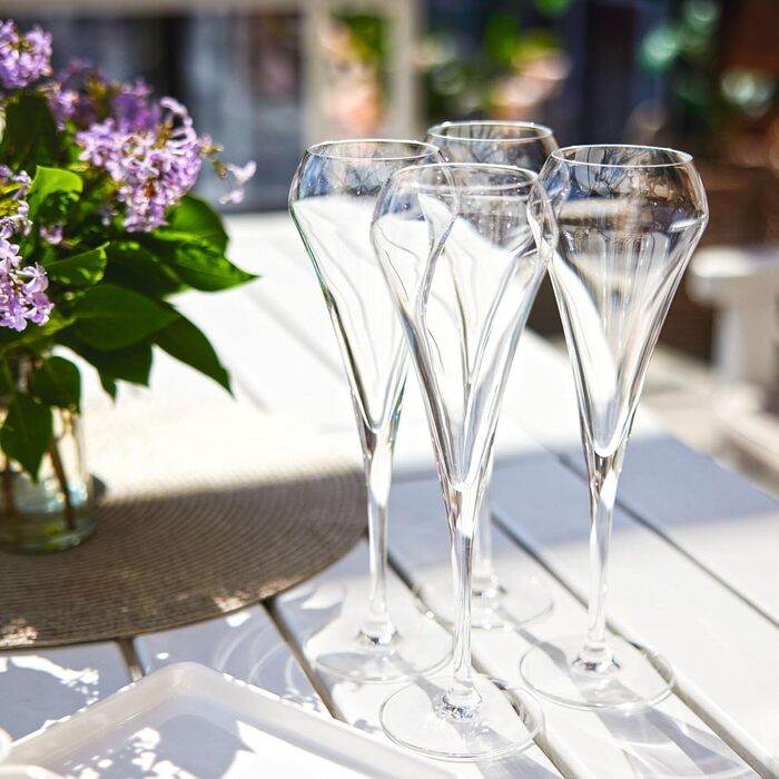 Бокали для шампанського Chef & Sommelier Open Up 200 мл, 6 шт, кришталь Krysta, для свят, прозорі, міцні