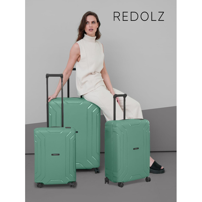 REDOLZ Жорсткий кабінний чемодан без блискавки, 3-точкова система замикання, маленький дорожній валіз на 4 колесах 40x20x55 см з поліпропілену, з TSA-замком