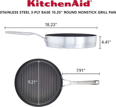 Набір каструль з нержавіючої сталі KitchenAid 71014, 3-шаровий