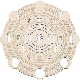 Священна геометрія: настінний декор Sri Yantra 30,5 см з товстого дерева, чакра, лабіринт, постер-тапісерія (Колесо Гекати)