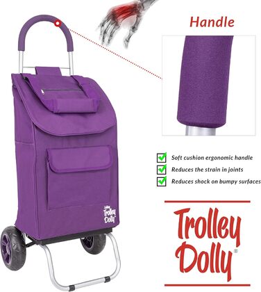 Складна господарська сумка-візок dbest products Trolley Dolly, фіолетова