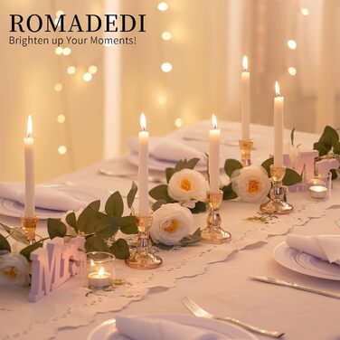Свічник Romadedi зі скла, прозорий, елегантний, для весілля, різдвяного та святкового декору, 10 шт, колір бурштиновий, для інтер'єру та столу