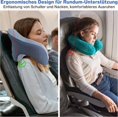 Ортопедична подушка для шиї Yeelan з піни Memory Foam, U-подібна дорожня подушка для дорослих, універсальна для літака, дому, офісу та кемпінгу, сіра