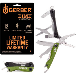 Мультитул Gerber Dime 12 в 1, кишеньковий, чорний, 1014030 (зелений, EU)