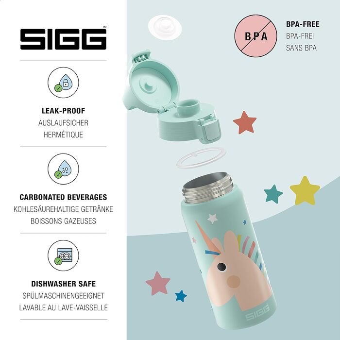 Дитяча термобутилка SIGG Shield Therm ONE 0,5 л, ізольована, для газованих напоїв, герметична, легка, BPA-free