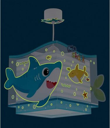 Підвісна дитяча лампа Dalber Little Shark, стельова лампа для дитячої кімнати, E27, дизайн акули, 63472