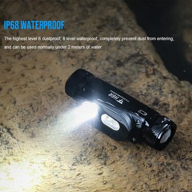 Налобний ліхтар TrustFire MC18, 1200 люмен, LED, водонепроникний, 5 режимів, акумуляторний, з червоним ремінцем, для бігу та туризму