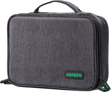 Органайзер для електроніки UGREEN, дорожня сумка для кабелів, аксесуарів, 2 шари, для зарядних пристроїв, павербанків, планшетів