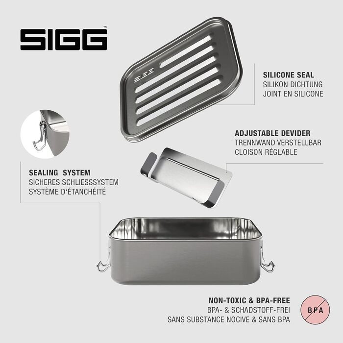 Ланч-бокс SIGG Gemstone, герметичний, нержавіюча сталь 18/8